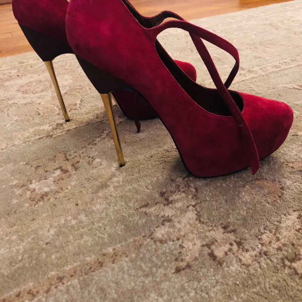 Maroon Platform Heels - image 3